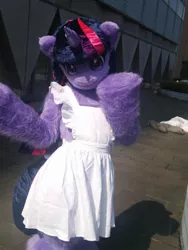 Size: 600x800 | Tagged: apron, artist:tashiroyu, clothes, derpibooru import, fursuit, irl, photo, safe, twilight sparkle