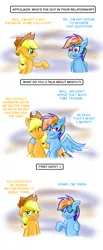 Size: 851x2068 | Tagged: safe, artist:death-is-death, derpibooru import, applejack, rainbow dash, appledash, appledash every day, female, lesbian, shipping