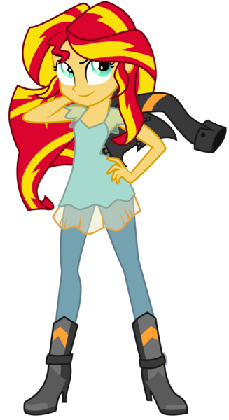 Size: 2265x4151 | Tagged: safe, artist:alicornoverlord, derpibooru import, sunset shimmer, equestria girls, friendship games, .ai available, .svg available, absurd resolution, clothes, hand on hip, leather jacket, simple background, solo, transparent background, vector