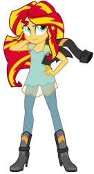 Size: 2265x4151 | Tagged: safe, artist:alicornoverlord, derpibooru import, sunset shimmer, equestria girls, friendship games, .ai available, .svg available, absurd resolution, clothes, hand on hip, leather jacket, simple background, solo, transparent background, vector