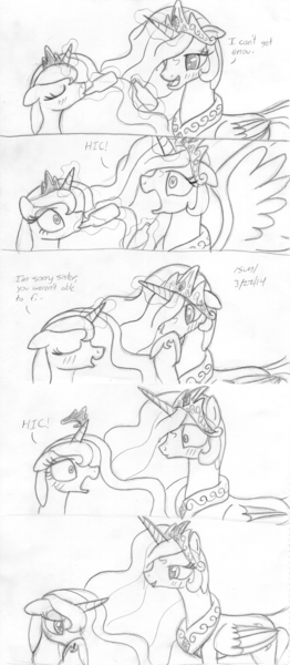 Size: 1235x2831 | Tagged: artist:slash-sun-slash, beer, blushing, comic, derpibooru import, drunk, drunklestia, drunk luna, hiccups, monochrome, princess celestia, princess luna, safe, traditional art