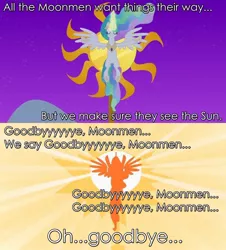 Size: 1280x1417 | Tagged: derpibooru import, flight of the conchords, fridge horror, goodbye moonmen, image macro, implied genocide, lyrics, meme, mortynight run, princess celestia, pun, rick and morty, semi-grimdark, the implications are horrible