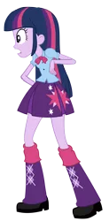 Size: 3540x7200 | Tagged: safe, artist:greenmachine987, derpibooru import, twilight sparkle, twilight sparkle (alicorn), equestria girls, friendship games, absurd resolution, bowtie, clothes, offscreen character, open mouth, pleated skirt, shocked, simple background, skirt, solo, transparent background, vector