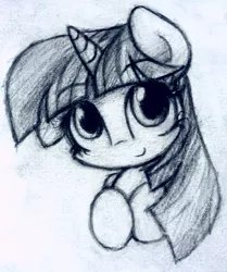 Size: 916x1098 | Tagged: safe, artist:heavymetalbronyyeah, derpibooru import, twilight sparkle, monochrome, portrait, sketch, solo, traditional art