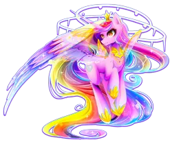 Size: 2331x1932 | Tagged: safe, artist:koveliana, derpibooru import, princess cadance, alicorn, pony, canterlot, canterlot wedding 10th anniversary, chromatic aberration, color porn, colored wings, crown, female, gradient wings, image, jewelry, mare, peytral, png, regalia, simple background, solo, spread wings, transparent background, wings