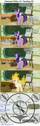 Size: 2500x7780 | Tagged: angry, artist:birdco, classroom follies, comic, derpibooru import, fourth wall, mane of fire, rapidash, rapidash twilight, safe, technical difficulties, twilight snapple, twilight sparkle