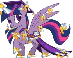 Size: 802x643 | Tagged: safe, derpibooru import, edit, editor:redweasel, twilight sparkle, twilight sparkle (alicorn), alicorn, pony, leak, 420 blaze it, female, graduation, mare, moar, princess, scroll, silly, solo