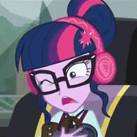 Size: 200x200 | Tagged: safe, derpibooru import, screencap, sci-twi, twilight sparkle, equestria girls, friendship games, animated, cropped, eargasm, gif, headphones, music, picture for breezies, solo