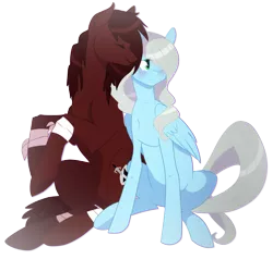 Size: 4592x4368 | Tagged: safe, artist:rannarbananar, derpibooru import, oc, oc:steel soul, oc:swift gale, unofficial characters only, earth pony, pegasus, pony, absurd resolution, blushing, female, male, nuzzling, oc x oc, shipping, straight