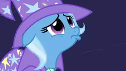 Size: 1920x1080 | Tagged: safe, derpibooru import, screencap, trixie, pony, unicorn, magic duel, crying, cute, diatrixes, female, floppy ears, looking up, mare, pouting, sad, solo
