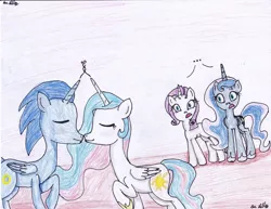 Size: 1024x791 | Tagged: safe, artist:cloudsabovedawn, derpibooru import, princess celestia, princess luna, rarity, ponified, alicorn, pony, crossover shipping, heart, request, sonic the hedgehog, sonic the hedgehog (series), soniclestia, traditional art