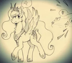 Size: 1280x1126 | Tagged: annoyed, artist:wirelesspony, derpibooru import, frown, heart, love letter, monochrome, princess luna, safe, solo, traditional art