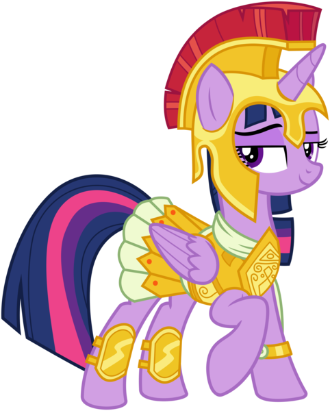 Size: 2552x3180 | Tagged: safe, artist:jp, derpibooru import, twilight sparkle, twilight sparkle (alicorn), alicorn, pony, scare master, .svg available, armor, armor skirt, athena, athena sparkle, bedroom eyes, clothes, costume, female, helmet, lidded eyes, mare, simple background, skirt, solo, svg, transparent background, vector