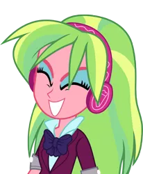 Size: 6780x8244 | Tagged: safe, artist:luckreza8, derpibooru import, lemon zest, equestria girls, friendship games, .svg available, absurd resolution, bowtie, clothes, crystal prep academy, crystal prep academy uniform, crystal prep shadowbolts, eyes closed, headphones, inkscape, listening, music, school uniform, simple background, solo, transparent background, vector