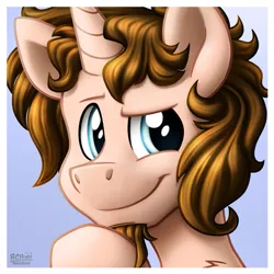 Size: 639x639 | Tagged: safe, artist:bcpony, derpibooru import, oc, oc:ponder cloud, unofficial characters only, pony, unicorn, eyebrows, male, nostrils, portrait, smiling