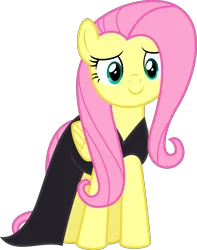 Size: 4222x5362 | Tagged: absurd resolution, artist:timelordomega, clothes, costume, derpibooru import, dress, fluttershy, nightmare night, nightmare night costume, safe, scare master, simple background, solo, transparent background, vector