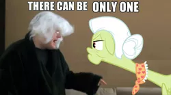 Size: 498x277 | Tagged: atop the fourth wall, channel awesome, derpibooru import, fat grandma, granny smith, highlander, image macro, linkara, meme, safe, there can be only one