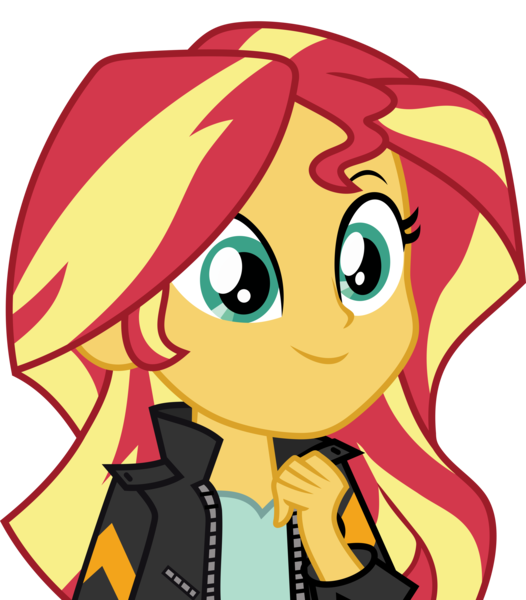 Size: 6330x7214 | Tagged: safe, artist:luckreza8, derpibooru import, sunset shimmer, equestria girls, friendship games, .svg available, absurd resolution, clothes, cute, happy, inkscape, leather jacket, shimmerbetes, simple background, smiling, solo, transparent background, vector, when she smiles