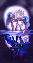 Size: 1024x1918 | Tagged: artist:scatteredlove, crying, derpibooru import, duality, lullaby for a princess, moon, princess celestia, princess luna, safe