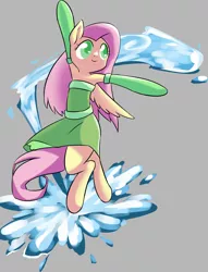 Size: 1280x1679 | Tagged: armpits, artist:congee-painting, avatar the last airbender, derpibooru import, fluttershy, safe, semi-anthro, solo, waterbending