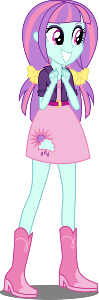 Size: 1814x5485 | Tagged: safe, artist:xebck, derpibooru import, sunny flare, equestria girls, friendship games, adoraflare, alternate hairstyle, alternate universe, bow, clothes, cute, pigtails, simple background, skirt, solo, transparent background, vector