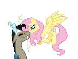 Size: 1600x1200 | Tagged: safe, artist:suenden-hund, derpibooru import, discord, fluttershy, discoshy, female, male, shipping, straight