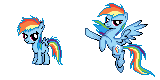 Size: 160x80 | Tagged: artist:kevfin, derpibooru import, filly, filly rainbow dash, foal, pixel art, rainbow dash, safe, simple background, solo, transparent background