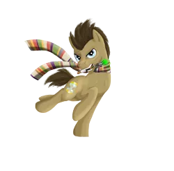 Size: 3305x3265 | Tagged: safe, artist:tsand106, derpibooru import, doctor whooves, time turner, pony, clothes, doctor who, male, scarf, simple background, solo, sonic screwdriver, stallion, transparent background