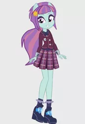 Size: 796x1152 | Tagged: safe, artist:starblast33, derpibooru import, sunny flare, equestria girls, friendship games, adoraflare, clothes, cute, looking at you, open mouth, ponied up, pony ears, school uniform, smiling, solo