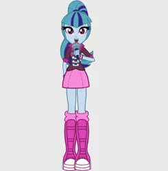 Size: 1058x1080 | Tagged: safe, artist:starblast33, derpibooru import, sonata dusk, equestria girls, clothes, cute, looking at you, microphone, open mouth, singing, smiling, solo