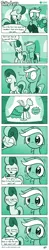 Size: 612x3108 | Tagged: safe, artist:dori-to, derpibooru import, bon bon, lyra heartstrings, sweetie drops, earth pony, pony, unicorn, comic:silly lyra, canterlot boutique, bon bon is not amused, clothes, comic, dress, expensive imported oats, female, floppy ears, food, gasp, green background, greenscale, mare, monochrome, narrowed eyes, nodding, oats, princess dress, shrunken pupils, silly lyra, simple background, starry eyes, unamused, wide eyes, wingding eyes