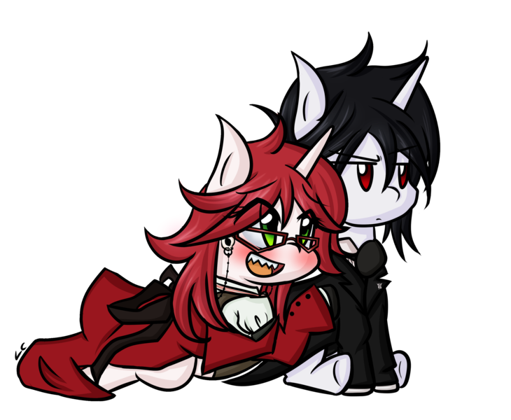 Size: 2800x2300 | Tagged: artist:littlecloudie, black butler, derpibooru import, grell, grell sutcliff, ponified, safe, sebastian, sebastian michaelis, solo