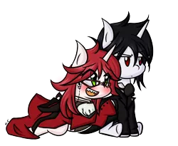 Size: 2800x2300 | Tagged: artist:littlecloudie, black butler, derpibooru import, grell, grell sutcliff, ponified, safe, sebastian, sebastian michaelis, solo