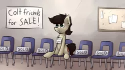 Size: 1280x720 | Tagged: safe, artist:marsminer, derpibooru import, oc, oc:keith, unofficial characters only, earth pony, pony, coltfriend, forever alone, male, meme, sad, sale, solo, stallion