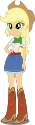 Size: 1500x5316 | Tagged: safe, artist:xebck, derpibooru import, applejack, equestria girls, friendship games, absurd resolution, applejack's skirt, boots, clothes, cowboy boots, cowboy hat, denim skirt, freckles, hat, image, png, shoes, simple background, skirt, solo, stetson, transparent background, vector