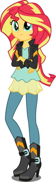 Size: 1640x5316 | Tagged: safe, artist:xebck, derpibooru import, sunset shimmer, equestria girls, friendship games, absurd resolution, clothes, crossed arms, leather jacket, raised leg, simple background, solo, transparent background, vector