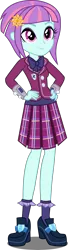Size: 1440x5316 | Tagged: safe, artist:xebck, deleted from derpibooru, derpibooru import, sunny flare, equestria girls, friendship games, absurd resolution, bowtie, clothes, crystal prep academy, crystal prep academy uniform, crystal prep shadowbolts, hand on hip, pleated skirt, school uniform, simple background, skirt, solo, transparent background, vector, wristband