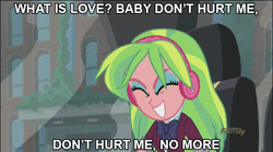 Size: 650x362 | Tagged: safe, derpibooru import, edit, edited screencap, screencap, lemon zest, equestria girls, friendship games, animated, cute, discovery family logo, haddaway, headbang, night at the roxbury, saturday night live, solo, song reference, text, what is love, zestabetes