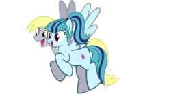 Size: 1191x670 | Tagged: source needed, safe, artist:theunknowenone1, derpibooru import, derpy hooves, sonata dusk, pegasus, pony, conjoined, female, fusion, mare, sonata derp, two heads, we have become one, what has magic done, wtf