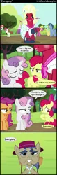 Size: 950x2900 | Tagged: safe, artist:totallynotabronyfim, derpibooru import, screencap, apple bloom, big macintosh, blues, cherry berry, noteworthy, rainberry, rainbow stars, scootaloo, showtime, sunshower raindrops, sweetie belle, earth pony, pony, brotherhooves social, comic, crossdressing, cutie mark crusaders, male, orchard blossom, stallion