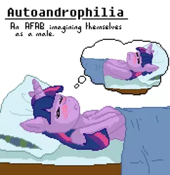 Size: 696x720 | Tagged: anthro, artist:sehad, autoandrophilia, big book of fetishes, breasts, derpibooru import, dusk shine, featureless breasts, pixel art, rule 63, selfcest, self ponidox, shipping, solo, suggestive, twilight sparkle