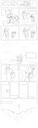 Size: 1181x3956 | Tagged: artist:jackjacko-eponymous, comic, derpibooru import, monochrome, princess luna, safe, sketch, sunrise of a new age, twilight sparkle, wip