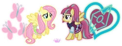 Size: 4775x1817 | Tagged: safe, artist:meganlovesangrybirds, derpibooru import, fluttershy, sour sweet, ponified, pony, equestria girls, friendship games, absurd resolution, bowtie, canterlot high, clothes, crystal prep academy, crystal prep academy uniform, crystal prep shadowbolts, cutie mark, equestria girls outfit, equestria girls ponified, floating, inkscape, logo, looking at each other, pleated skirt, school uniform, signature, simple background, skirt, transparent background, vector, versus, wondercolts
