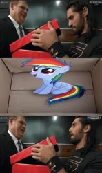 Size: 455x771 | Tagged: safe, derpibooru import, fanfic:my little dashie, dashie meme, exploitable meme, kane, meme, seth rollins, wwe