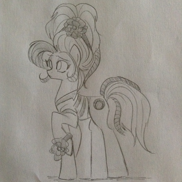 Size: 600x600 | Tagged: safe, artist:zigragirl, derpibooru import, oc, unofficial characters only, earth pony, pony, female, mare, monochrome, pencil drawing, simple background, solo, traditional art