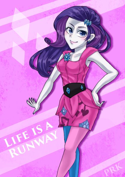 Size: 600x850 | Tagged: safe, artist:prk, derpibooru import, rarity, equestria girls, life is a runway, rainbow rocks, clothes, nail polish, pixiv, solo