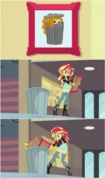 Size: 557x940 | Tagged: safe, derpibooru import, edit, adagio dazzle, sunset shimmer, equestria girls, my past is not today, garbagio, trash can