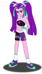 Size: 460x798 | Tagged: safe, artist:deannaphantom13, derpibooru import, aria blaze, equestria girls, bare shoulders, boxing, boxing gear, eared humanization, ponied up, simple background, sleeveless, solo, stance, strapless, transparent background