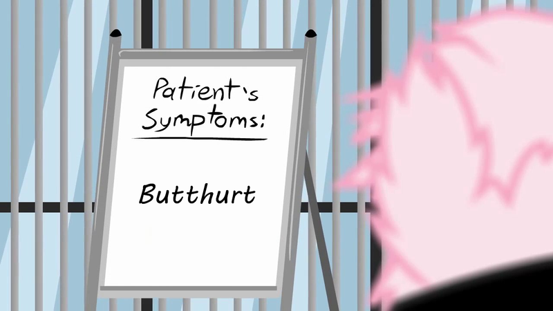 Size: 1280x720 | Tagged: butthurt, derpibooru import, exploitable meme, fluffle horse m.d., house m.d., image macro, meme, oc, oc:fluffle puff, reaction image, safe, tumblr:ask fluffle puff, unofficial characters only, whiteboard