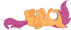 Size: 8978x3872 | Tagged: absurd resolution, .ai available, artist:masem, brotherhooves social, derpibooru import, on back, safe, scootaloo, simple background, solo, transparent background, vector, wide eyes